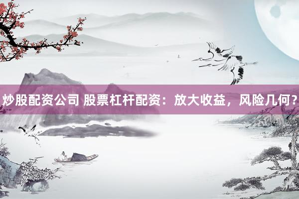 炒股配資公司 股票杠桿配資：放大收益，風(fēng)險(xiǎn)幾何？