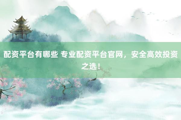 配資平臺有哪些 專業(yè)配資平臺官網(wǎng)，安全高效投資之選！