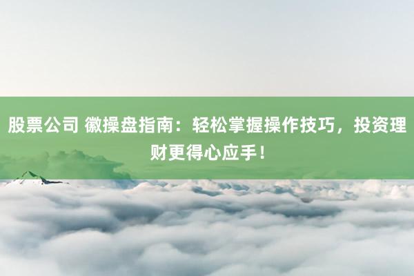 股票公司 徽操盤指南：輕松掌握操作技巧，投資理財(cái)更得心應(yīng)手！