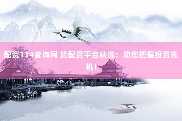 配資114查詢網(wǎng) 貨配資平臺精選：助您把握投資先機！