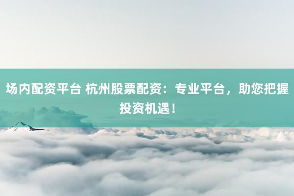 場內(nèi)配資平臺(tái) 杭州股票配資：專業(yè)平臺(tái)，助您把握投資機(jī)遇！