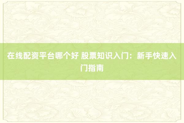 在線(xiàn)配資平臺(tái)哪個(gè)好 股票知識(shí)入門(mén)：新手快速入門(mén)指南